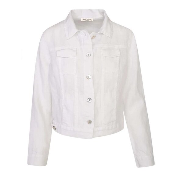 NWT Haris Cotton Long Sleeved 100% Linen Trucker Jacket Button up Size XL - Picture 10 of 10